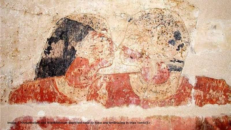 Image 1. Khnumhotep and Niankhkhnum depicted nose to nose and embracing in their tomb(5)